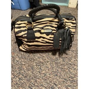 Cynthia Rowley Zebra Print Handbag with Black Leather Accents